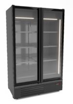 RÉFRIGÉRATEUR 2 PORTES EN VERRE NOIR 1200L