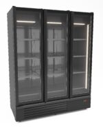 RÉFRIGÉRATEUR 3 PORTES EN VERRE NOIR 1555L