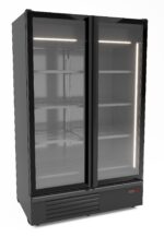 CONGÉLATEUR 2 PORTES EN VERRE NOIR 1230L