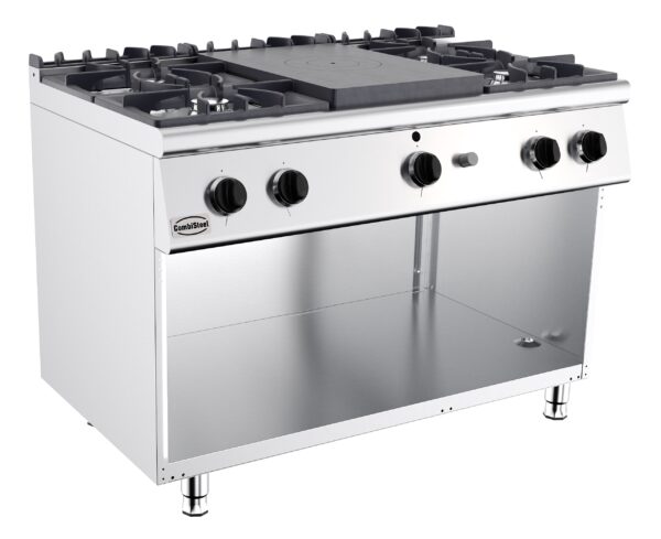 BASE 700 CUISINIERE PLAQUES COUP DE FEU GAZ 4 BR.