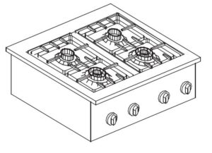 CUISINIÈRE À GAZ 4 BR. 18KW