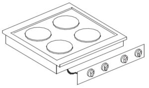 CUISINIÈRE ÉL. 4 PL.