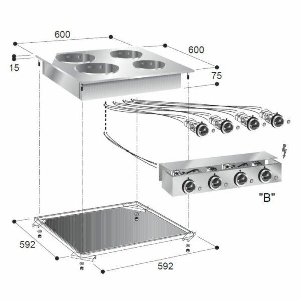 CUISINIÈRE ÉL. 4 PL.