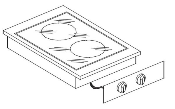 CUISINIÈRE EN CÉRAMIQUE 2 ZONES