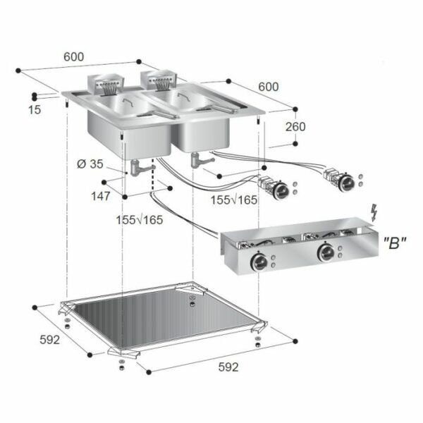 FRITEUSE ÉL. 2X10 L