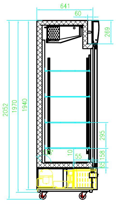 RÉFRIGÉRATEUR 2 PORTES EN VERRE