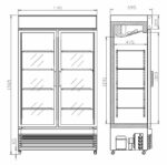 RÉFRIGÉRATEUR 2 PORTES EN VERRE BEZ-750 GD