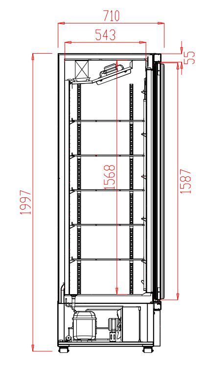 RÉFRIGÉRATEUR 4 PORTES EN VERRE JDE-2025R   *TRANSPORT SUR DEMANDE*