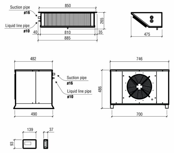 GROUPE POUR CHAMBRE FROIDE SPLIT TYPE NÉGATIF 3.05-8.74 M3