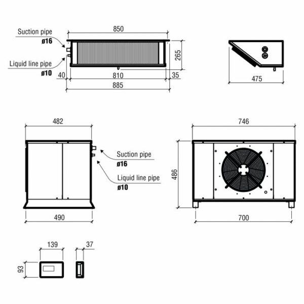 GROUPE POUR CHAMBRE FROIDE SPLIT TYPE POSITIF 22.10-55.84 M3