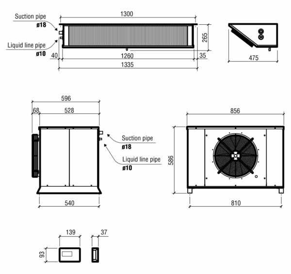 GROUPE POUR CHAMBRE FROIDE SPLIT TYPE NÉGATIF 9.41-18.52 M3