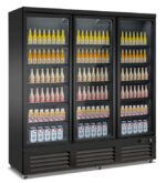 RÉFRIGÉRATEUR 3 PORTES EN VERRE NOIR CEB-1600R BL