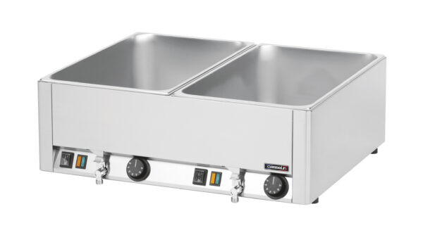 Double bain-marie GN 1/1 avec 2 robinets de vidange