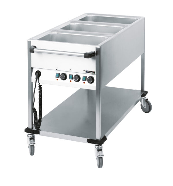 Chariot bain-marie à eau 3 x GN 1/1