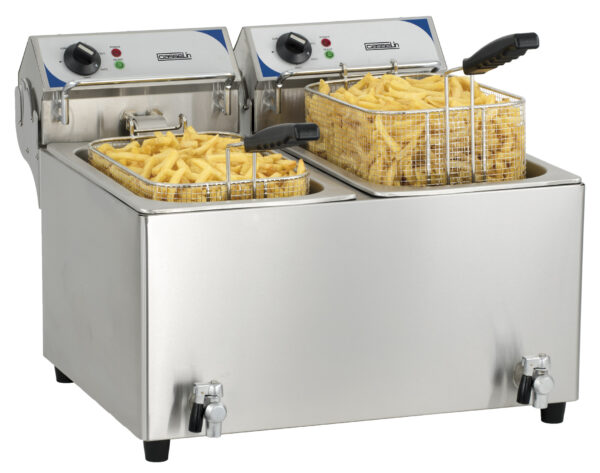 Friteuse électrique avec vanne de vidange 2 x 10 litres