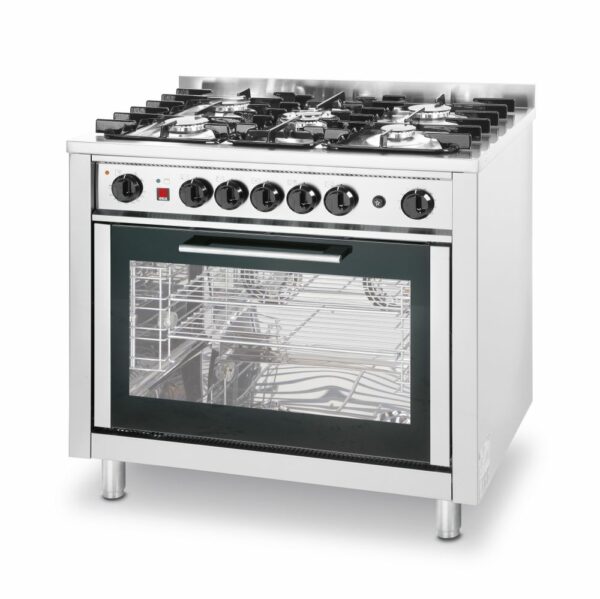 Cuisinière à gaz - 5 feux avec four électrique