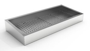 BAC À GLACE PILÉE INCLINÉ 4/1 GN AISI 304 VIDANGE CÔTÉ FONCTIONNEMENT