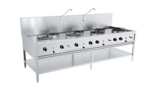 TABLE WOK À GAZ 4X17kW + 3X9kW