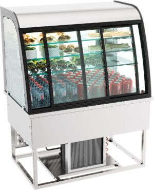 DROP-IN VITRINE RÉFRIGÉRÉE 200L PORTES COULISSANTES