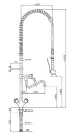 PRÉ DOUCHE DE RINÇAGE AVEC 1-TROU