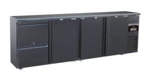 ARRIÈRE BAR RÉFRIGÉRÉE NOIR 3 PORTES ET 2 TIROIRS
