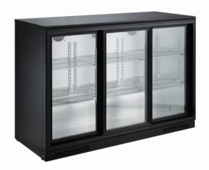 ARRIÈRE BAR RÉFRIGÉRÉE NOIR 3 PORTES COULISST