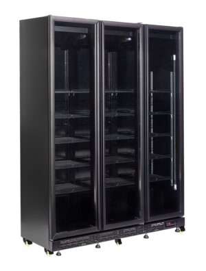 RÉFRIGÉRATEUR 3 PORTES EN VERRE NOIR NAP-1200
