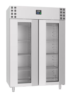 RÉFRIGÉRATEUR EN ACIER INOX PORTE EN VERRE MONO BLOCK 1400 LTR