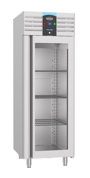 CONGÉLATEUR EN ACIER INOX PORTE EN VERRE MONO BLOCK 700 LTR