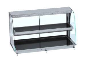 DROP-IN VITRINE COURBEE CHAUFFANTE AVEC PLAQUE VITRO CERAMIQUE NOIR 4/1