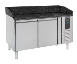 TABLE PRÉP POUR PIZZA 2 PORTES GRANIT NOIR
