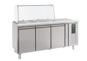 TABLE RÉFRIGÉRÉE AVEC VERRE 3 PORTES