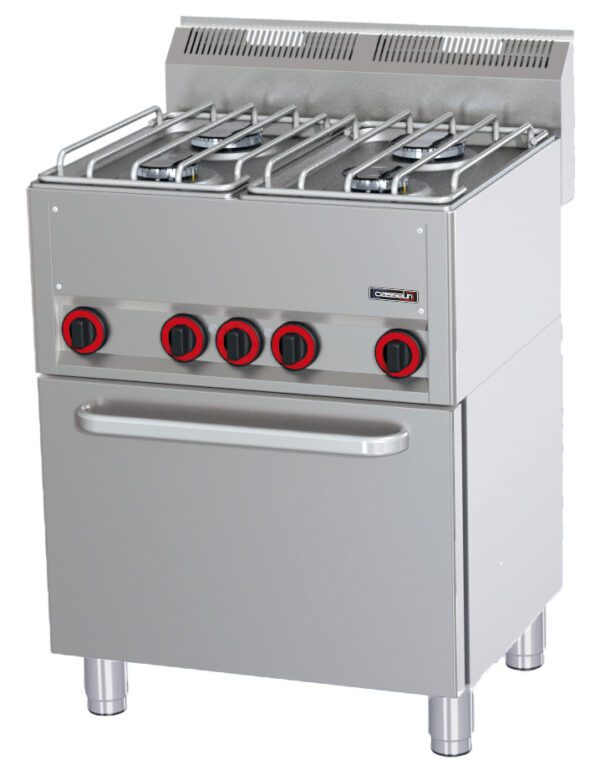 Fourneau gaz 4 feux avec four électrique ventilé GN 1/1 P 66