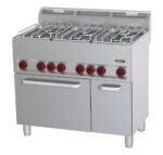 Fourneau gaz 6 feux avec four électrique ventilé GN 1/1 P 99