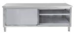 Table de travail Inox 600 avec portes coulissantes 1000 mm