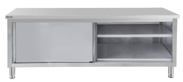 Table de travail Inox 600 avec portes coulissantes 1000 mm