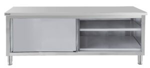 Table de travail Inox 600 avec portes coulissantes 1400 mm