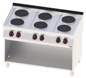 Fourneau électrique 6 feux avec soubassement 120