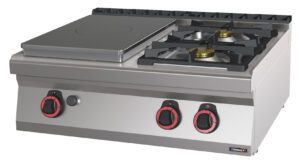 Fourneau gaz à poser 2 feux + 1 plaque coup de feu 80
