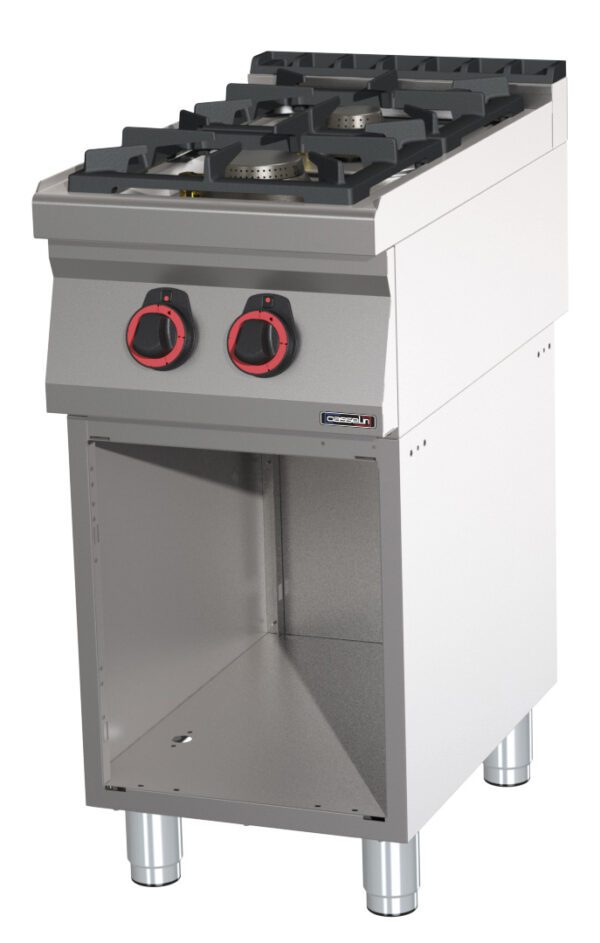 Fourneau gaz 2 feux avec soubassement HP 40 - Matériel professionnel Casselin