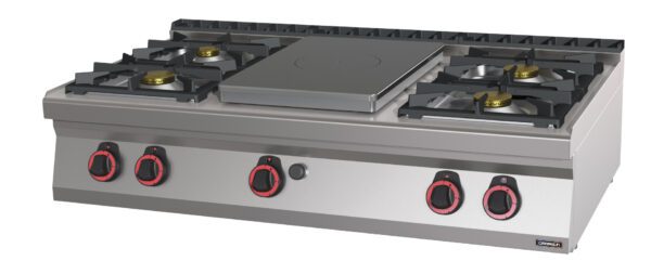 Fourneau gaz à poser 4 feux + 1 plaque coup de feu 120