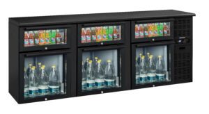 Arrière bar 3 x 2 tiroirs mixtes vitrés