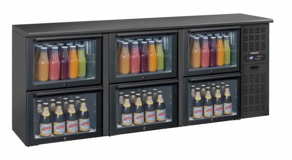 Arrière bar 3 x 2 tiroirs vitrés