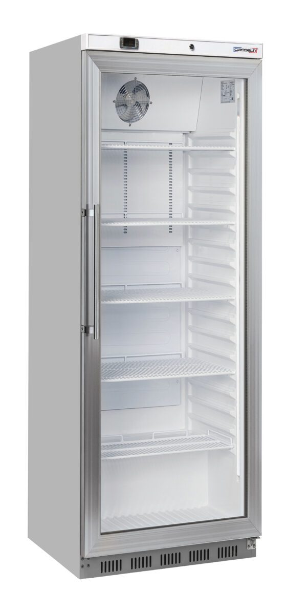 Armoire positive vitrée 400 L Inox - Matériel professionnel Casselin
