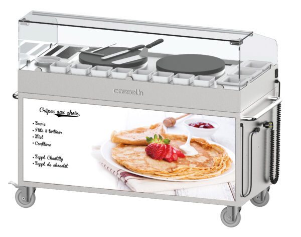 Chariot à crêpières double 40 encastrées - Matériel professionnel Casselin