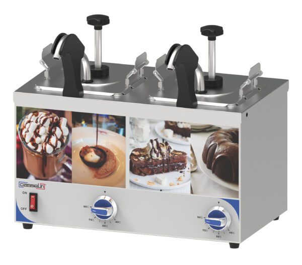 Distributeur à sauce avec pompe et bec chauffant double - Matériel professionnel Casselin