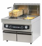Friteuse gaz à poser avec vanne de vidange 2 x 17 litres