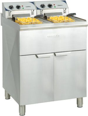 Friteuse électrique sur pieds 2 x 10 litres haut rendement