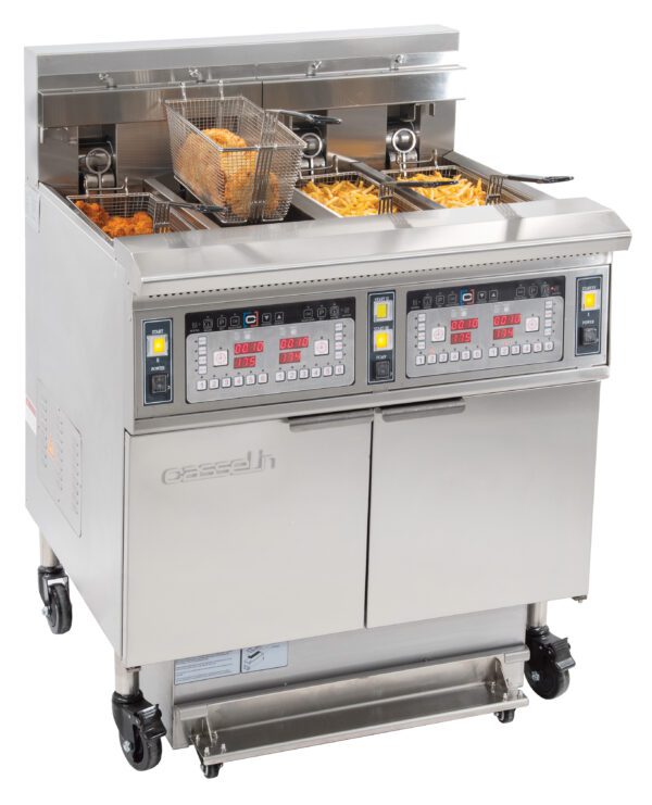 Friteuse électrique avec filtration 4 x 12 litres 17+17kW