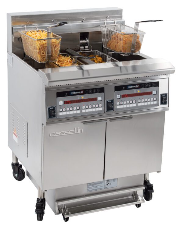 Friteuse électrique avec filtration 2 x 22 litres 17+17kW
